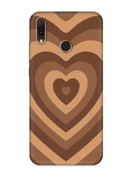 Brown Heart Embossed Soft Silicone Case for Honor Y9 (2019)