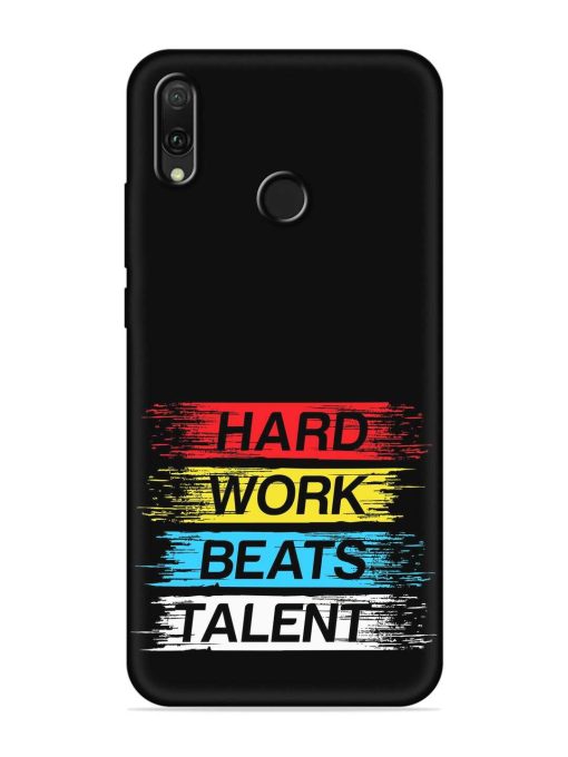 Hard Work Beats Embossed Soft Silicone Case for Honor Y9 (2019)