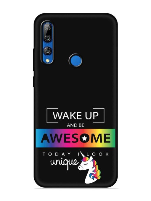 Inspirational Quote Unicorn Embossed Soft Silicone Case for Honor Y9 Prime Zapvi