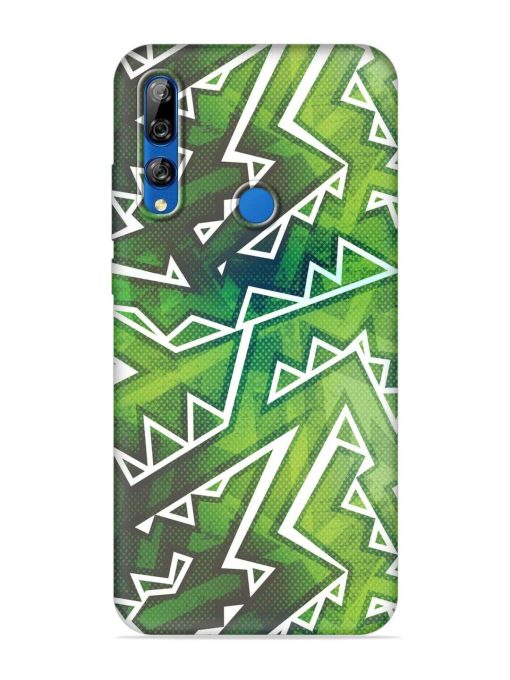 Green Graffiti Seamless Embossed Soft Silicone Case for Honor Y9 Prime Zapvi