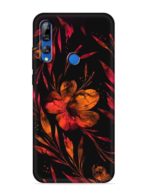 Red Flower Painting Embossed Soft Silicone Case for Honor Y9 Prime Zapvi