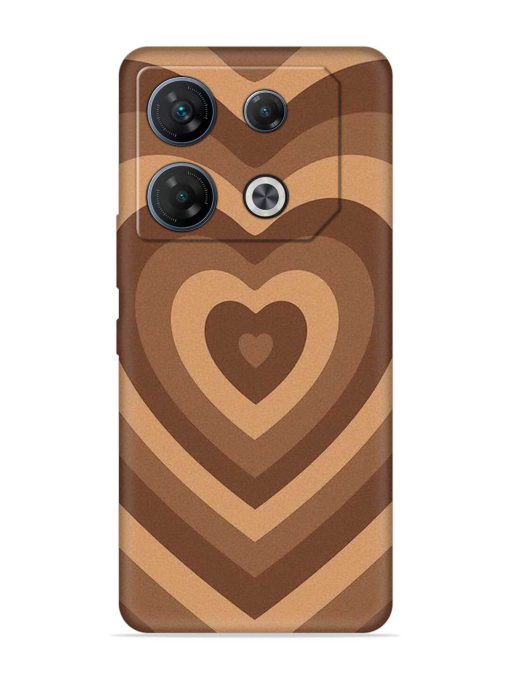 Brown Heart Embossed Soft Silicone Case for Infinix Gt 10 Pro (5G) Zapvi