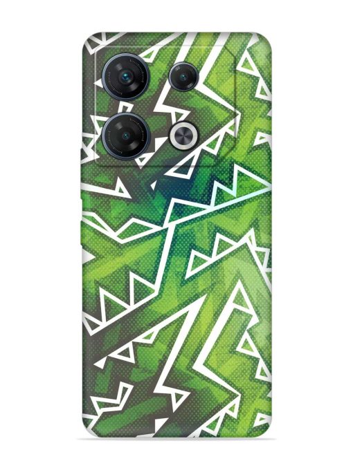 Green Graffiti Seamless Embossed Soft Silicone Case for Infinix Gt 10 Pro (5G) Zapvi