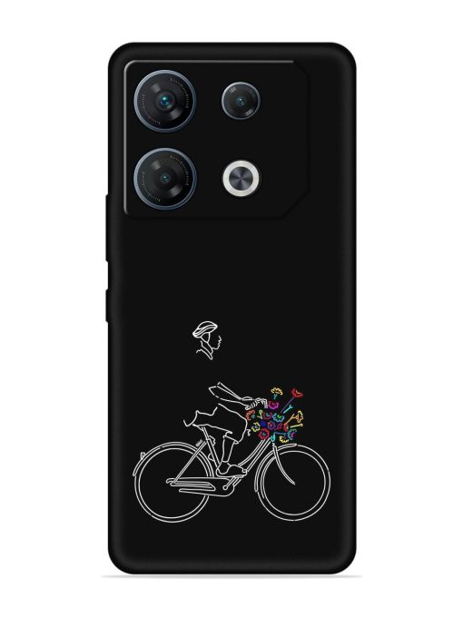 Minimalist Cycle Art Embossed Soft Silicone Case for Infinix Gt 10 Pro (5G)