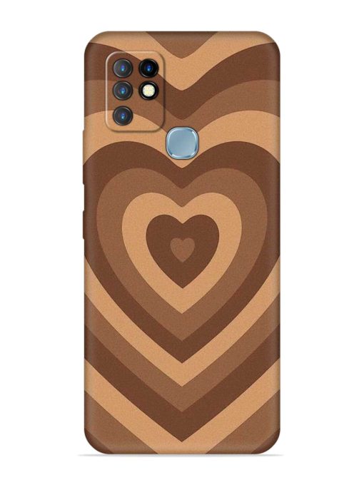 Brown Heart Embossed Soft Silicone Case for Infinix Hot 10