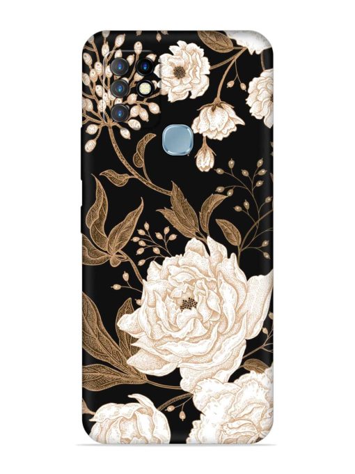 Peonies Roses Floral Embossed Soft Silicone Case for Infinix Hot 10