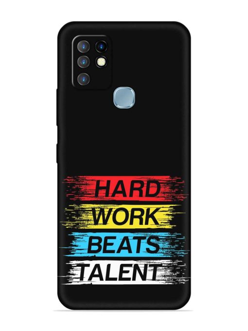 Hard Work Beats Embossed Soft Silicone Case for Infinix Hot 10