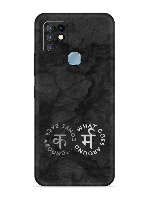 Karma Hindi Word Embossed Soft Silicone Case for Infinix Hot 10