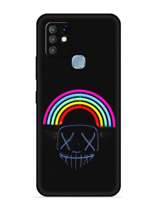 Mask Rainbow Embossed Soft Silicone Case for Infinix Hot 10