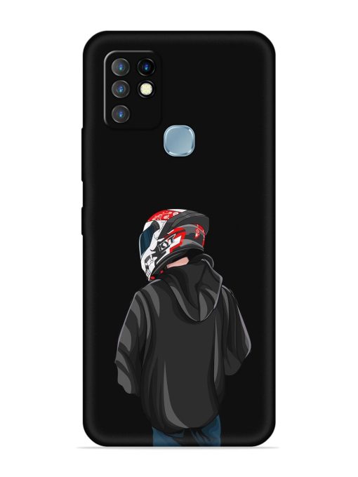 Motorcycle Rider Embossed Soft Silicone Case for Infinix Hot 10