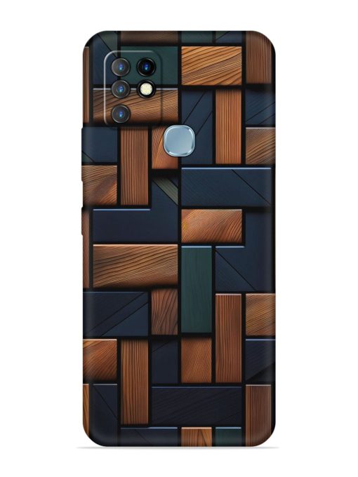 Wooden Background Cubes Embossed Soft Silicone Case for Infinix Hot 10