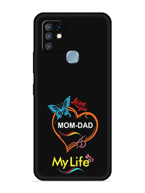 Love You Mom Dad Embossed Soft Silicone Case for Infinix Hot 10