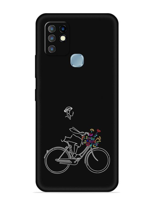 Minimalist Cycle Art Embossed Soft Silicone Case for Infinix Hot 10