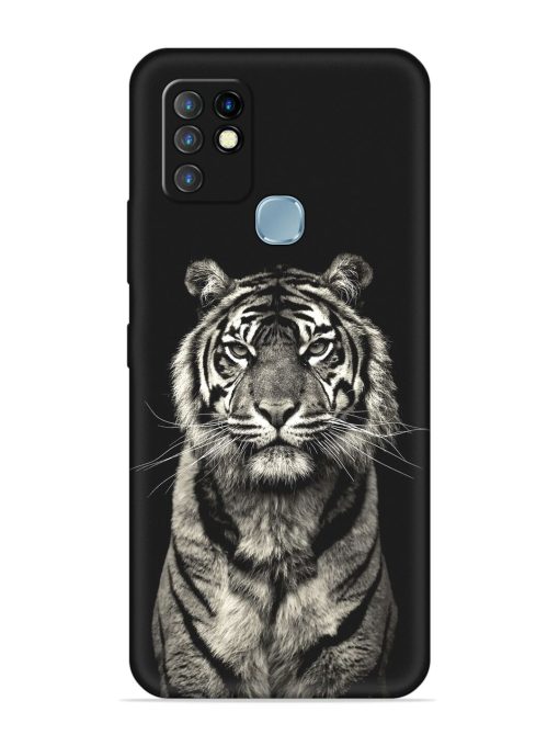 Tiger Art Embossed Soft Silicone Case for Infinix Hot 10 Zapvi