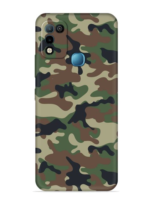 Army Military Camouflage Dark Green Embossed Soft Silicone Case for Infinix Hot 10 Play Zapvi