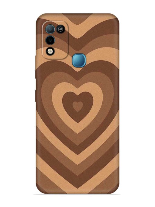 Brown Heart Embossed Soft Silicone Case for Infinix Hot 10 Play Zapvi