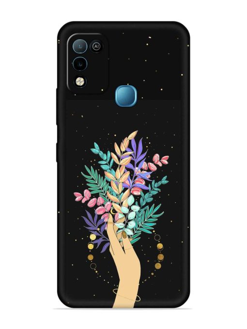 Flower On Hand Embossed Soft Silicone Case for Infinix Hot 10 Play Zapvi