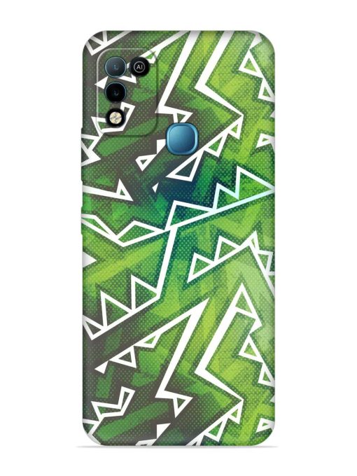 Green Graffiti Seamless Embossed Soft Silicone Case for Infinix Hot 10 Play