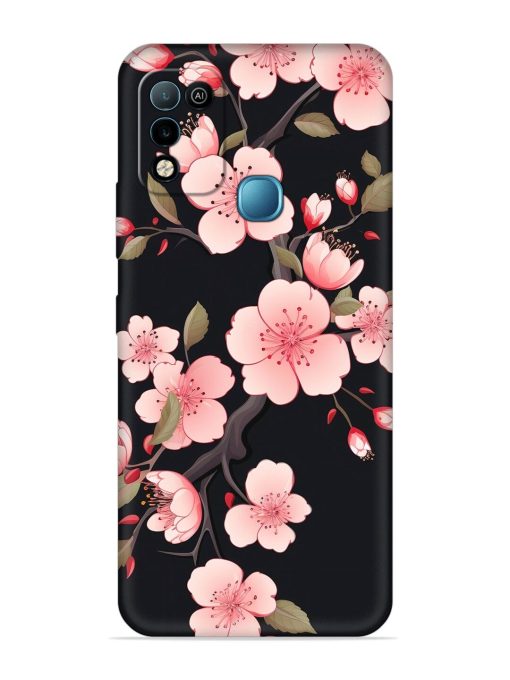 Cherry Blossom Embossed Soft Silicone Case for Infinix Hot 10 Play Zapvi