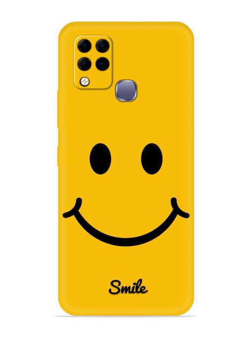 Yellow Smiley Embossed Soft Silicone Case for Infinix Hot 10S Zapvi