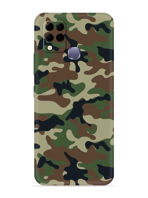 Army Military Camouflage Dark Green Embossed Soft Silicone Case for Infinix Hot 10S Zapvi