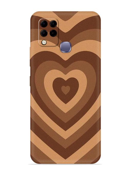 Brown Heart Embossed Soft Silicone Case for Infinix Hot 10S