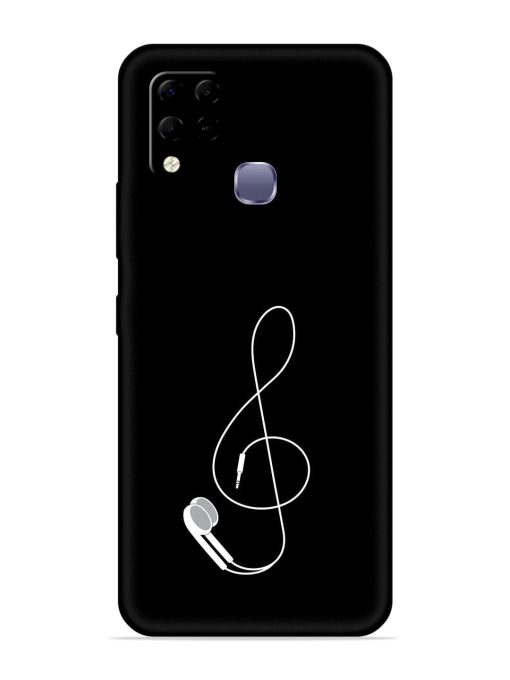 Music Earphone Vector Embossed Soft Silicone Case for Infinix Hot 10S