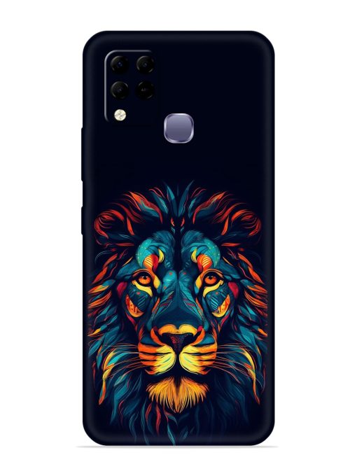 Colorful Lion Embossed Soft Silicone Case for Infinix Hot 10S