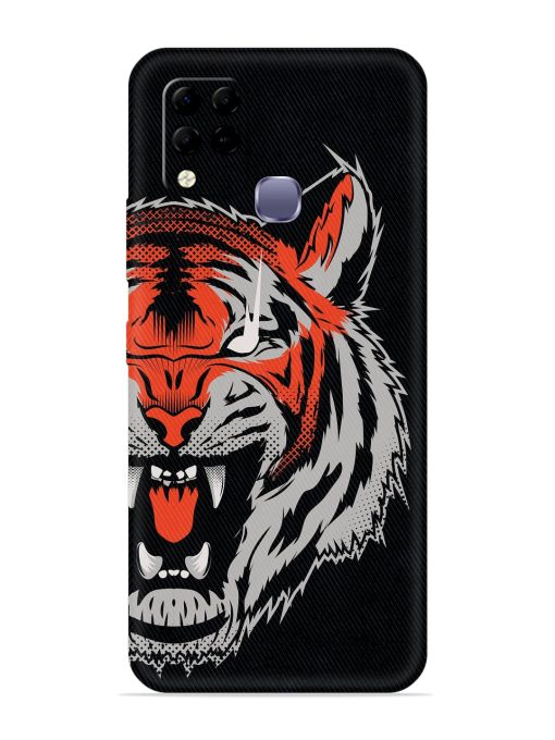 Tiger Aggression Embossed Soft Silicone Case for Infinix Hot 10S