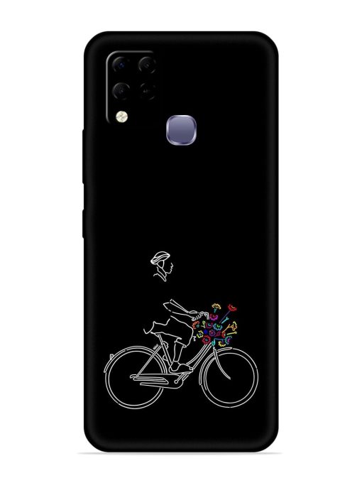 Minimalist Cycle Art Embossed Soft Silicone Case for Infinix Hot 10S