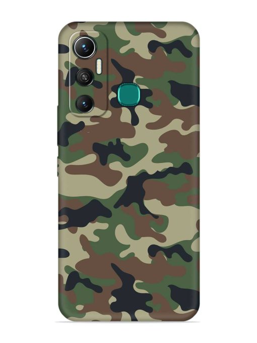 Army Military Camouflage Dark Green Embossed Soft Silicone Case for Infinix Hot 11 (2021) Zapvi