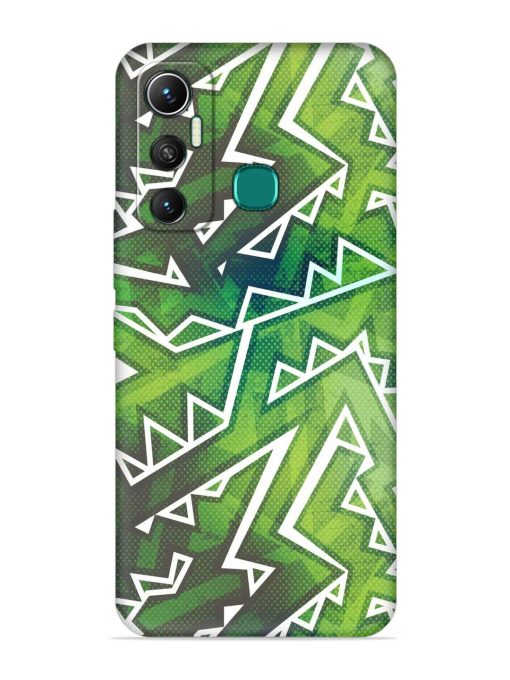 Green Graffiti Seamless Embossed Soft Silicone Case for Infinix Hot 11 (2021) Zapvi