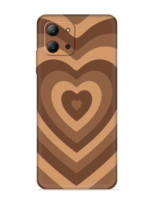 Brown Heart Embossed Soft Silicone Case for Infinix Hot 11 (2022)