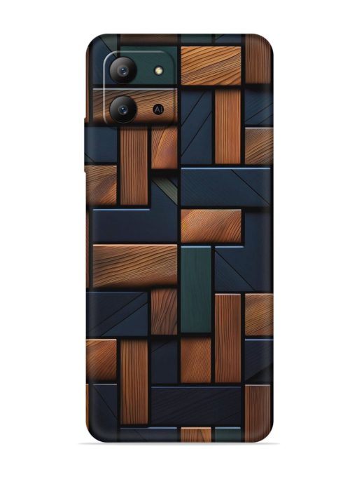 Wooden Background Cubes Embossed Soft Silicone Case for Infinix Hot 11 (2022)