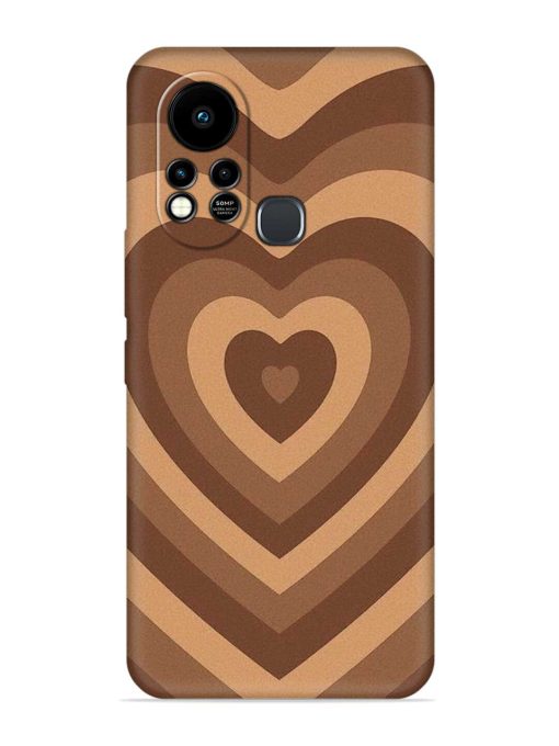 Brown Heart Embossed Soft Silicone Case for Infinix Hot 11S Zapvi