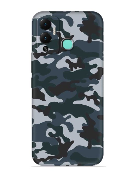 Dark Blue Army Military Art Embossed Soft Silicone Case for Infinix Hot 12 Play