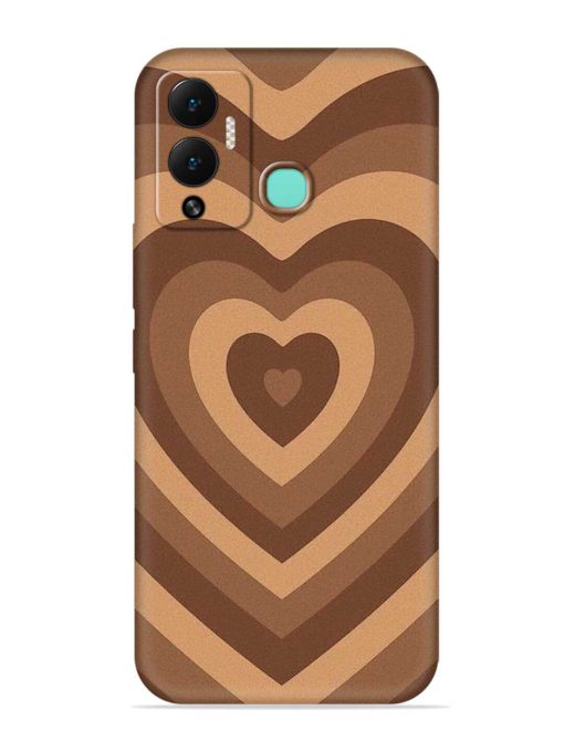 Brown Heart Embossed Soft Silicone Case for Infinix Hot 12 Play Zapvi