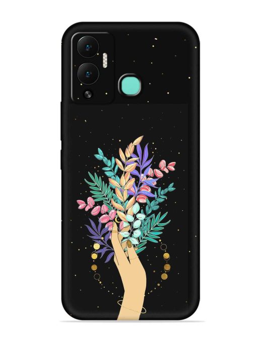 Flower On Hand Embossed Soft Silicone Case for Infinix Hot 12 Play Zapvi