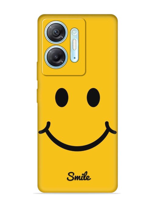 Yellow Smiley Embossed Soft Silicone Case for Infinix Hot 30 (5G) Zapvi