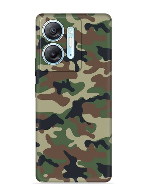 Army Military Camouflage Dark Green Embossed Soft Silicone Case for Infinix Hot 30 (5G)