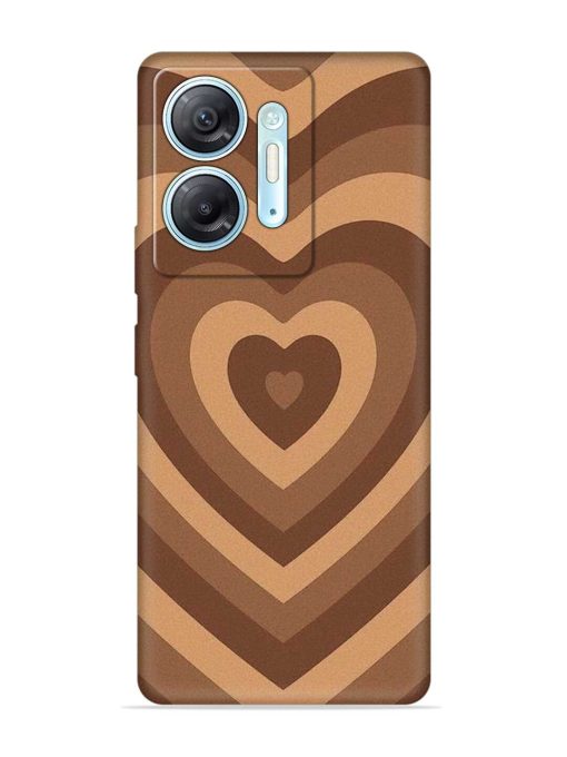 Brown Heart Embossed Soft Silicone Case for Infinix Hot 30 (5G)