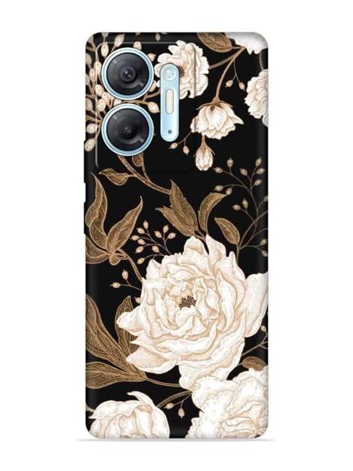 Peonies Roses Floral Embossed Soft Silicone Case for Infinix Hot 30 (5G)