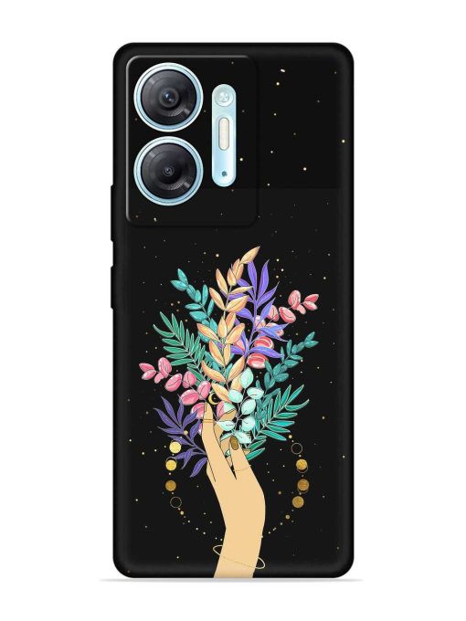 Flower On Hand Embossed Soft Silicone Case for Infinix Hot 30 (5G)