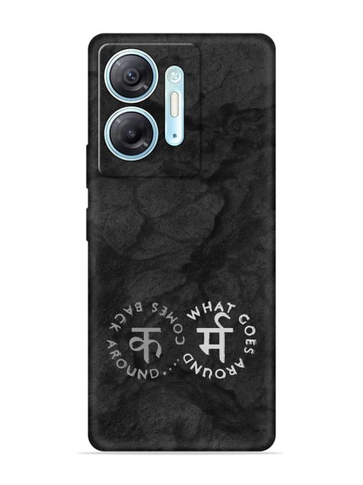 Karma Hindi Word Embossed Soft Silicone Case for Infinix Hot 30 (5G)