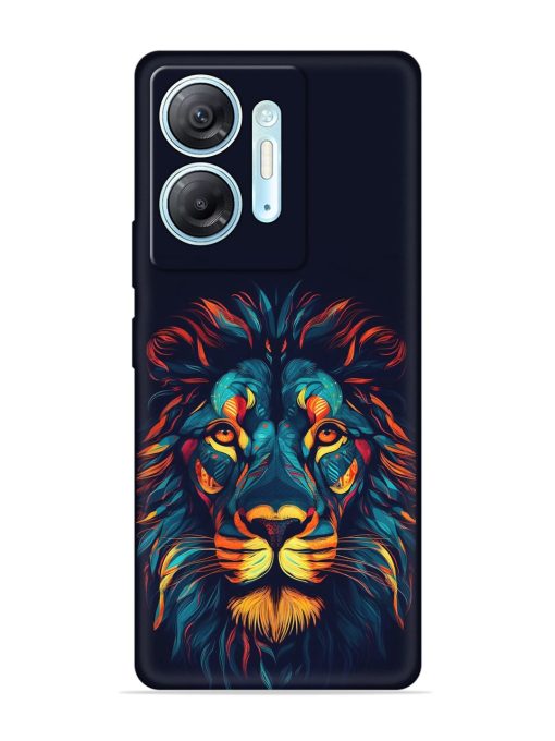 Colorful Lion Embossed Soft Silicone Case for Infinix Hot 30 (5G)