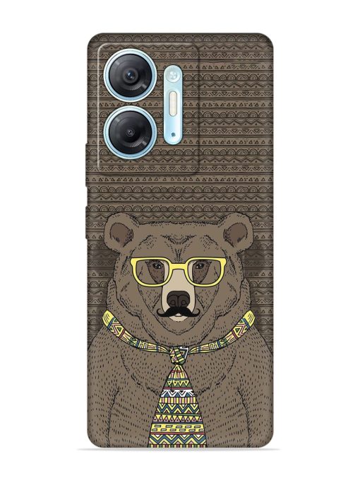 Grizzly Bear Embossed Soft Silicone Case for Infinix Hot 30 (5G) Zapvi