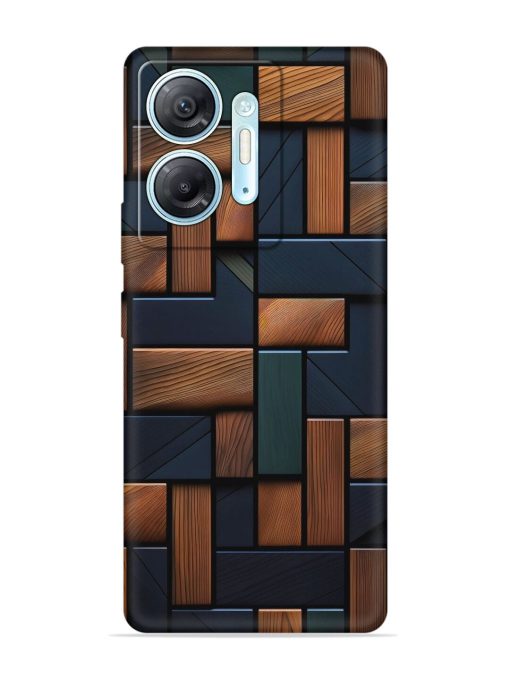 Wooden Background Cubes Embossed Soft Silicone Case for Infinix Hot 30 (5G)