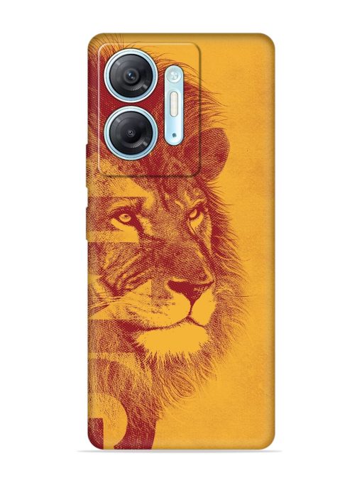 Gold Lion Crown Art Embossed Soft Silicone Case for Infinix Hot 30 (5G)