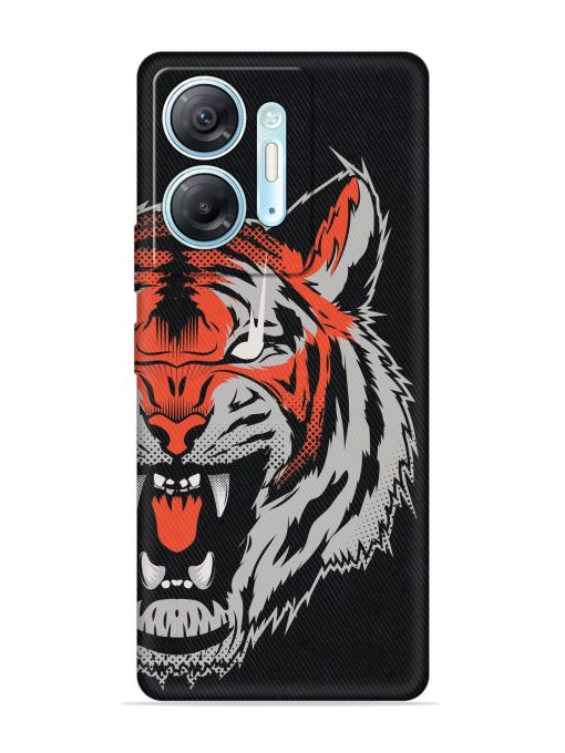 Tiger Aggression Embossed Soft Silicone Case for Infinix Hot 30 (5G) Zapvi