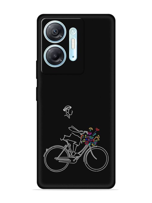 Minimalist Cycle Art Embossed Soft Silicone Case for Infinix Hot 30 (5G)